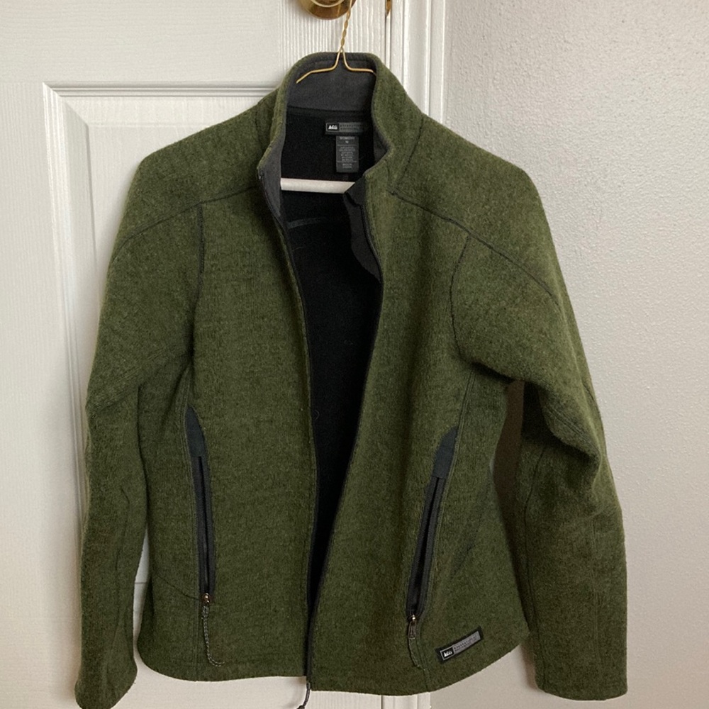 REI Olive Green Women's Full-Zip Fleece Jacket